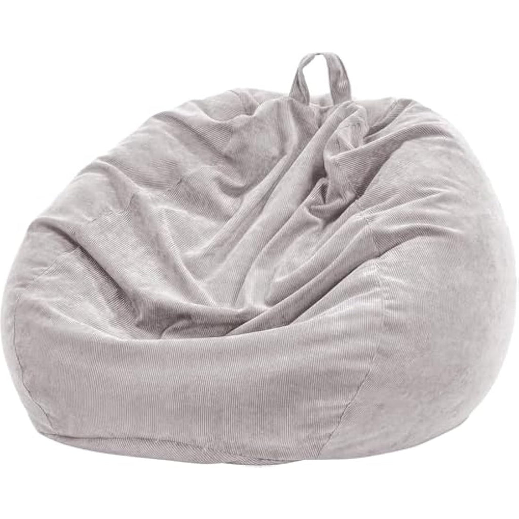 Nobildonna Corduroy Bean Bag Chair Cover | 300L Extra Large - Light Grey