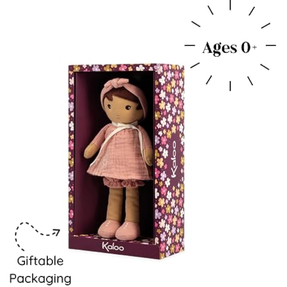 Kaloo Tendresse Amandine Soft Doll – 32cm Pink Muslin Plush Toy for Newborns