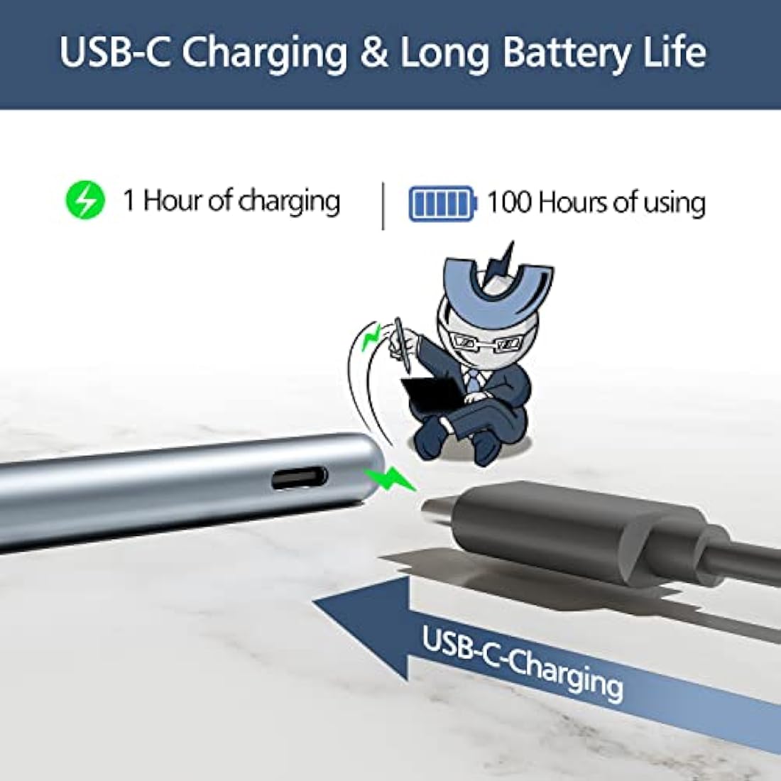 Uogic Stylus Pen for Microsoft Surface | 4096 Pressure & USB-C Charging