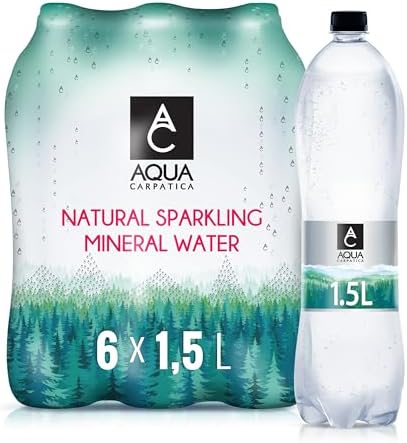 AQUA Carpatica Sparkling Mineral Water – 1.5L x 6 Pack | Nitrate-Free