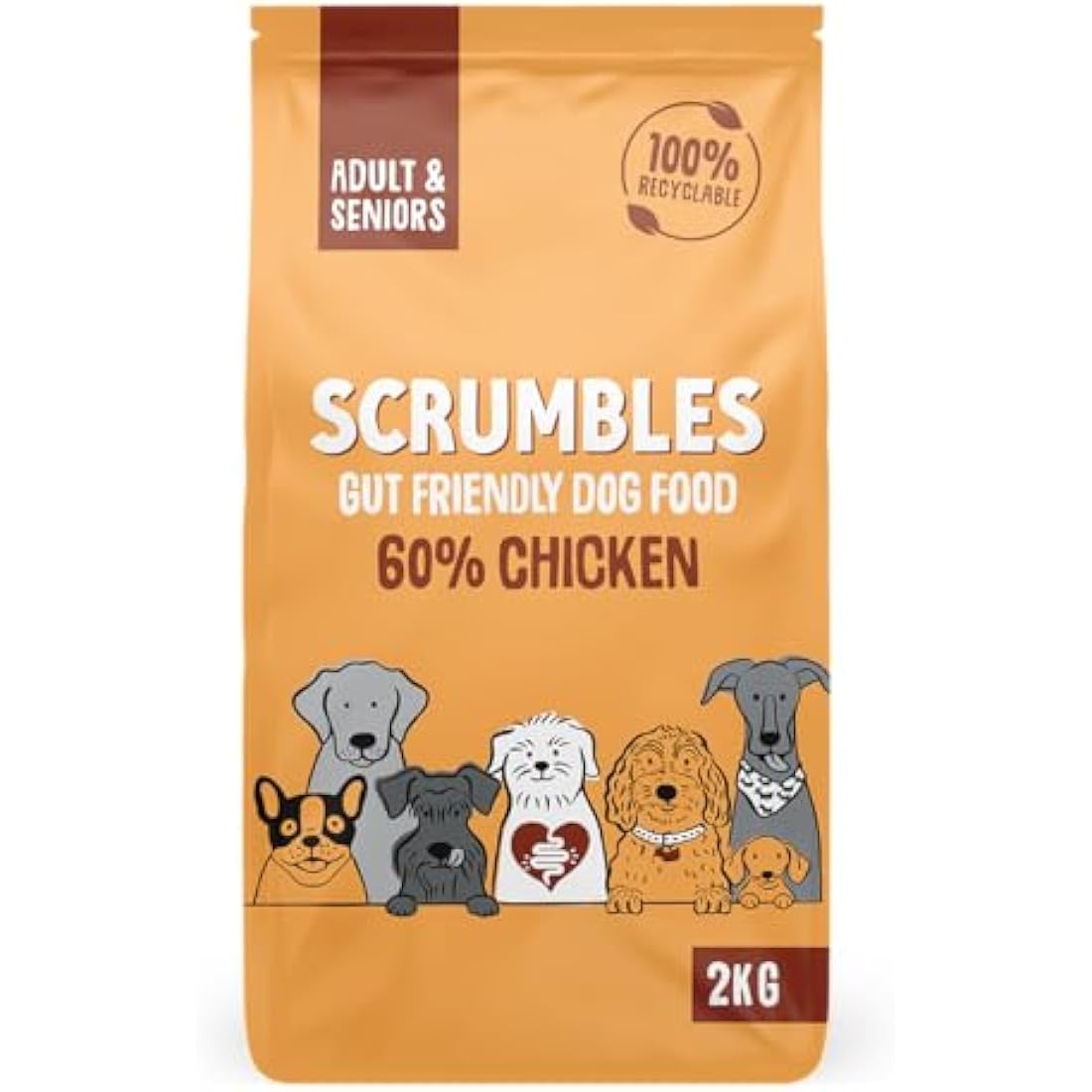 Scrumbles Fresh Chicken Dry Dog Food - Hypoallergenic & Probiotic, 2kg