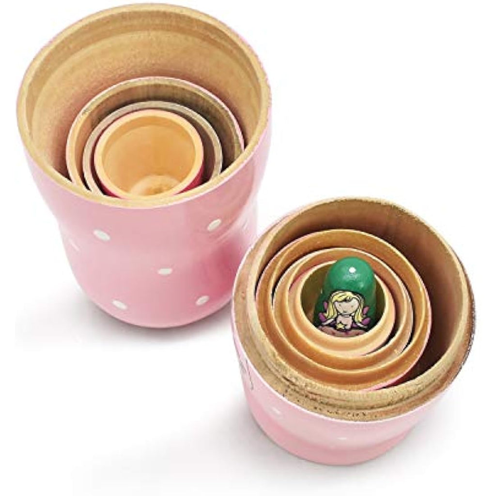 HYCLES Wooden Angel Nesting Dolls - Matryoshka Toys for Kids by