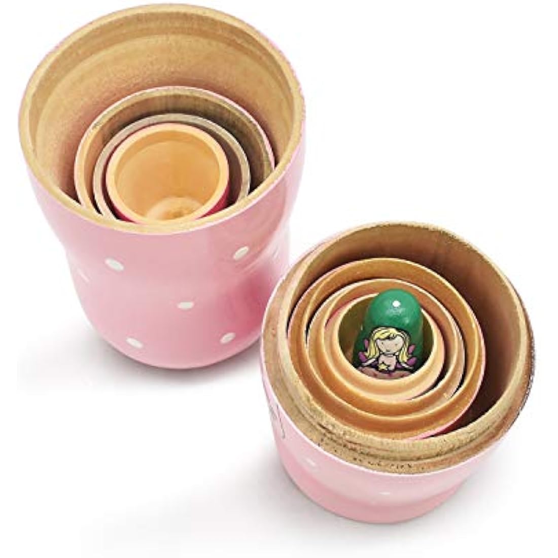 HYCLES Wooden Angel Nesting Dolls - Matryoshka Toys for Kids by