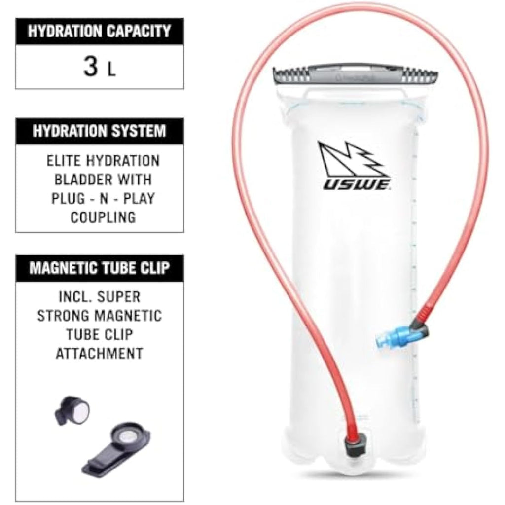 USWE MTB Hydro 3L – Bounce-Free Hydration Pack with 3.0L Bladder