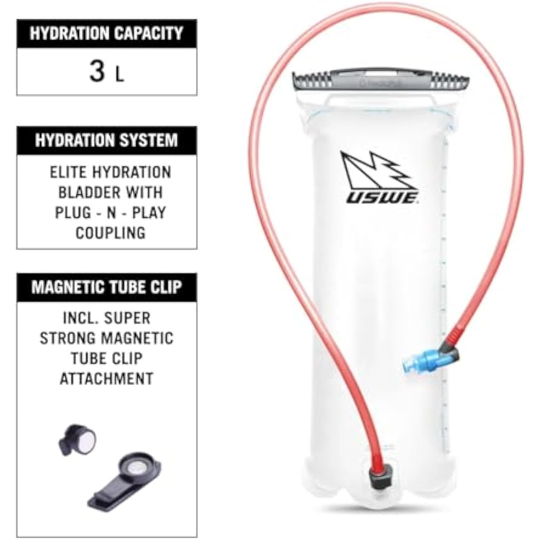 USWE MTB Hydro 3L – Bounce-Free Hydration Pack with 3.0L Bladder