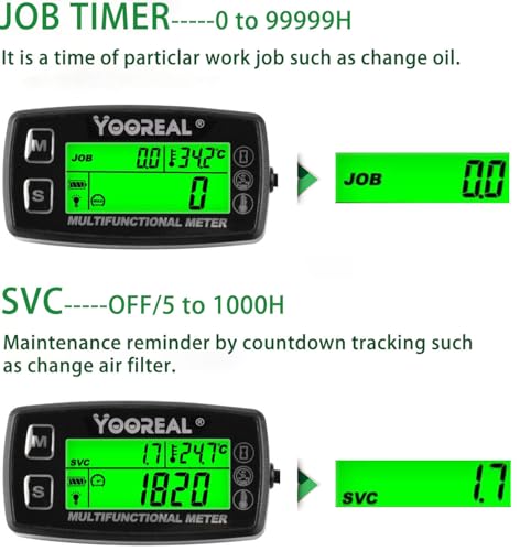 Yooreal Digital Engine Temperature Gauge | Tachometer & Hour Meter – IP67