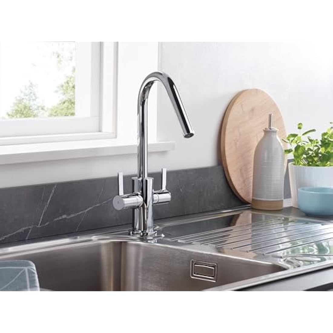 Bristan Cashew Easyfit Kitchen Sink Mixer Tap - Chrome Swivel Spout