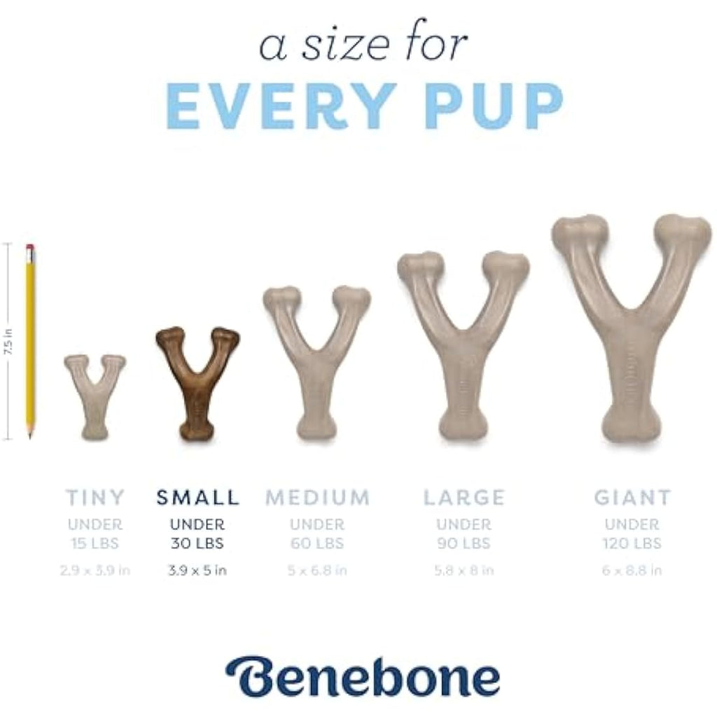 Benebone Puppy Wishbone Dog Chew Toy – Real Bacon Flavor Teething Toy
