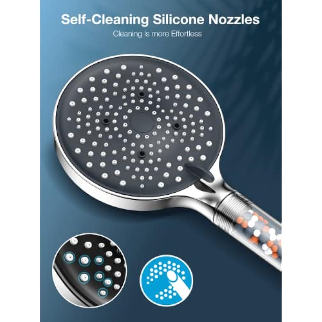YEAUPE PRO Filtered Shower Head and Hose | High Pressure 6-Mode Set