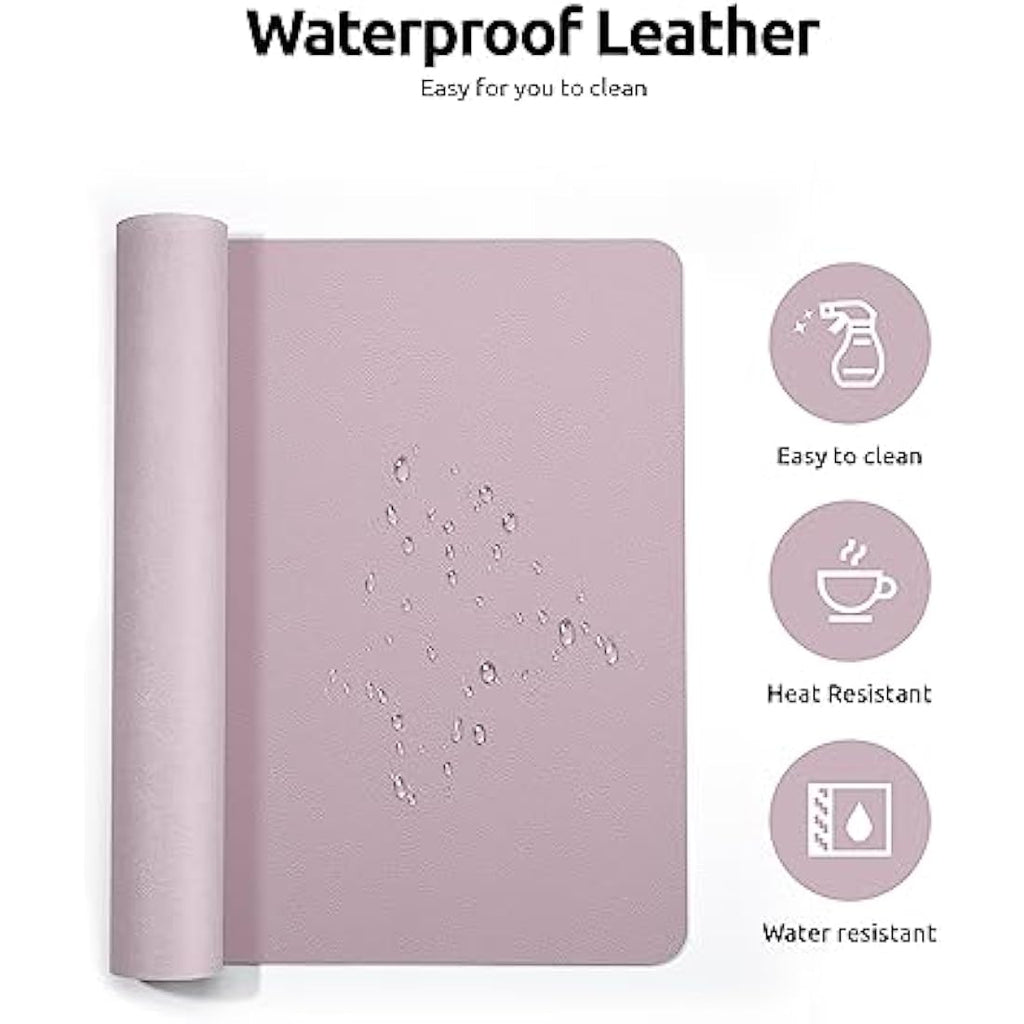YSAGi Leather Desk Mat | Large Non-Slip PU Mouse Pad - Grayish Lavender