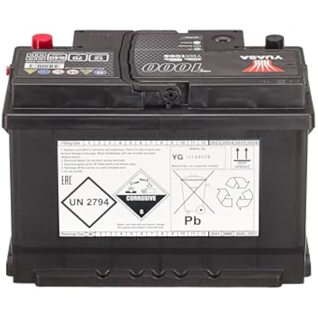 Yuasa YBX1096 Car Battery - 12V 70Ah 640CCA Sealed Maintenance Free