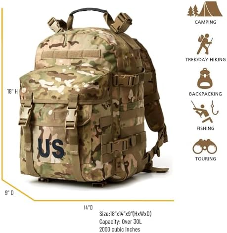 Jolof Store MOLLE 2 Tactical Assault Backpack – Multicam Military Rucksack