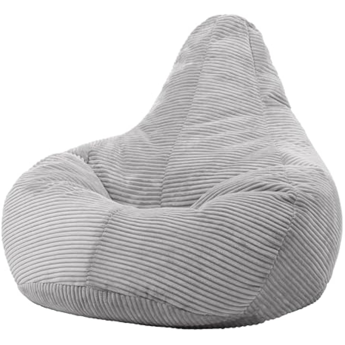 Icon Dalton Corduroy Recliner Bean Bag Chair - Grey Large Adult Seat