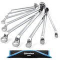 DURATECH 9-Piece Metric Offset Double Ring Spanner Set | 6-23mm CR-V Steel