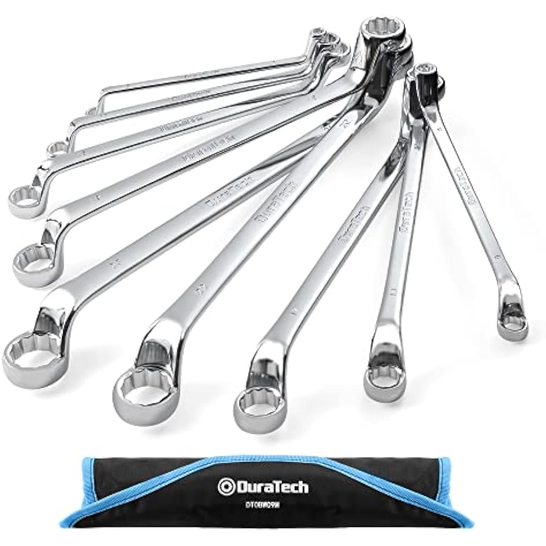 DURATECH 9-Piece Metric Offset Double Ring Spanner Set | 6-23mm CR-V Steel