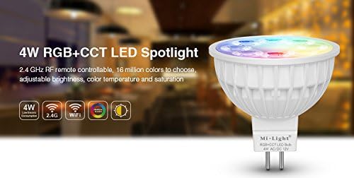Lighteu 8-Pack 4W MR16 GU5.3 RGB+CCT LED Spotlight with 8-Zone Remote