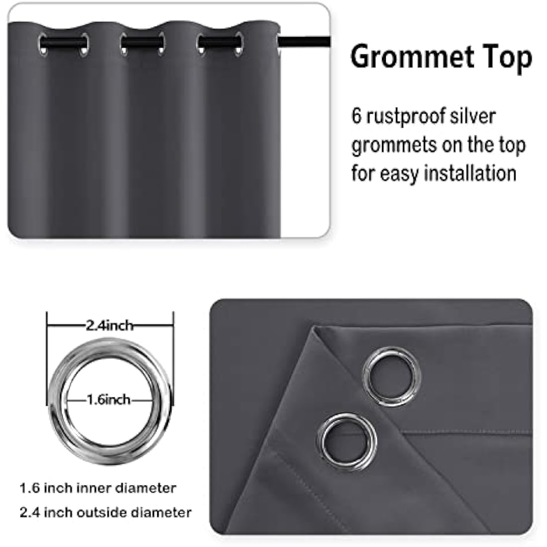 Blackout Curtains – Thermal Insulated Grommet Drapes, 66x90