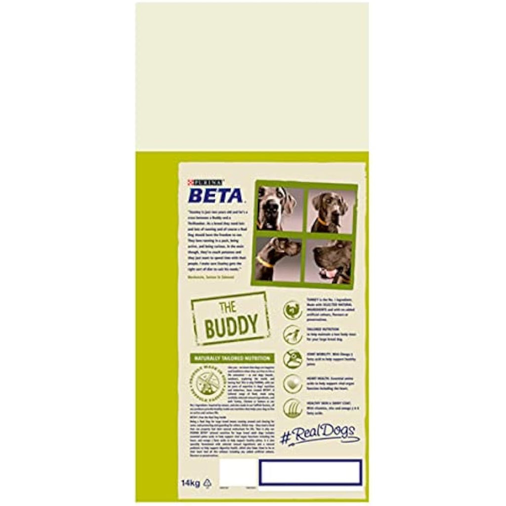 BETA Large Breed Turkey Dry Dog Food - Natural Kibble for Digestion 14kg
