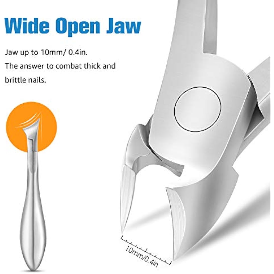 FERYES Thick Toenail Clippers – Stainless Steel Ingrown Nail Tool