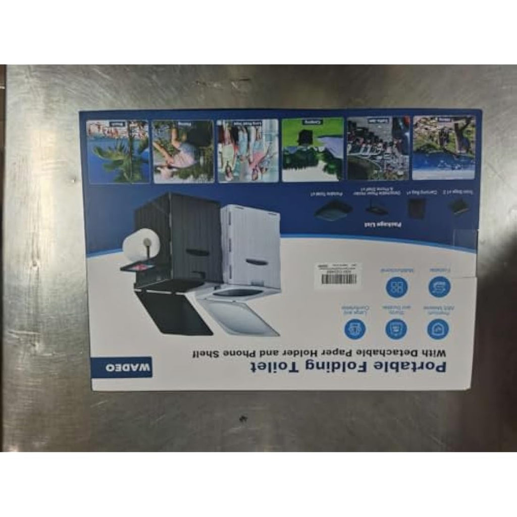 WADEO Extra-Large Portable Camping Toilet | Heavy-Duty Foldable Potty