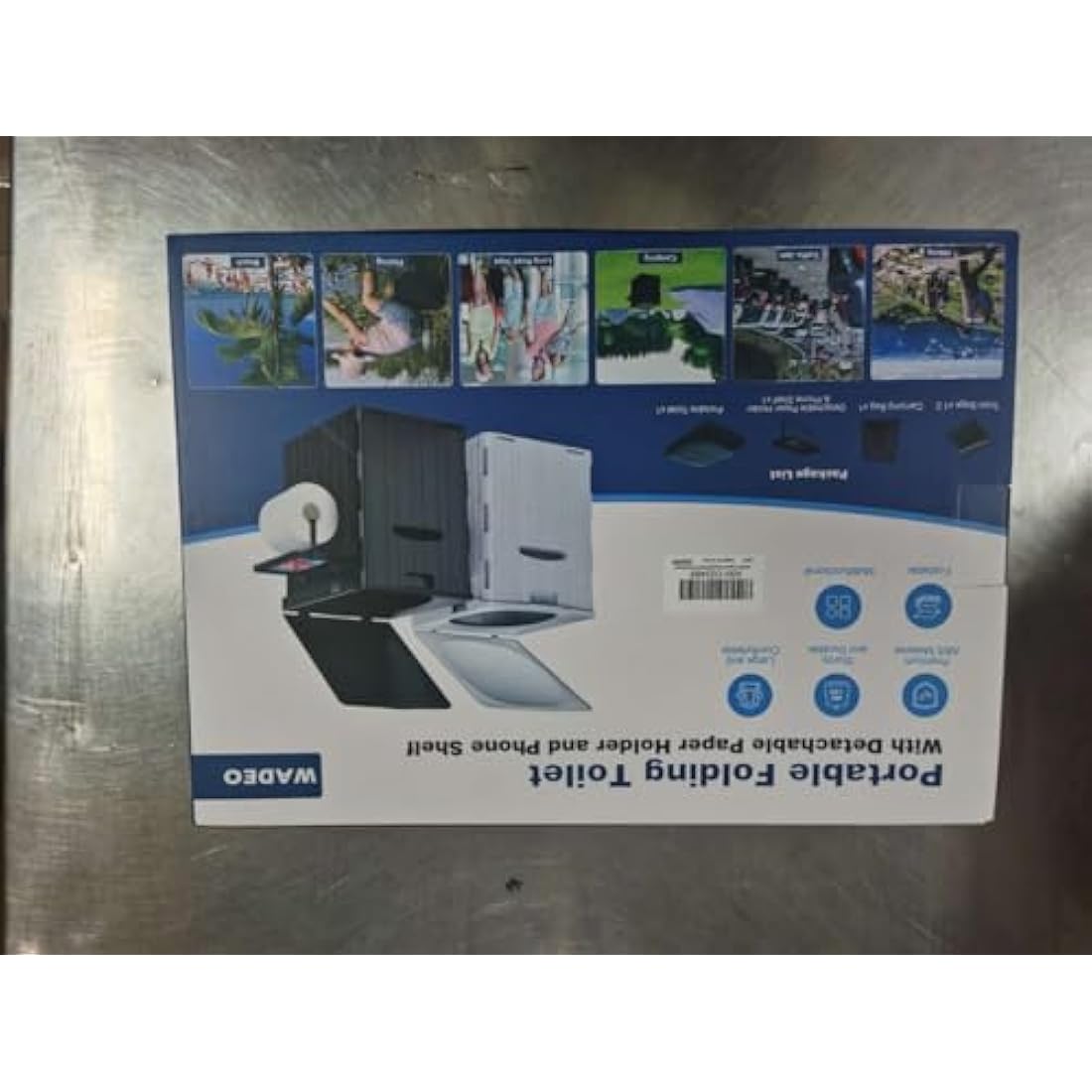 WADEO Extra-Large Portable Camping Toilet | Heavy-Duty Foldable Potty