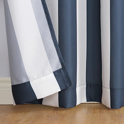 Sun Zero Valencia UV Protectant Outdoor Grommet Curtain Pair, Indigo, 108"