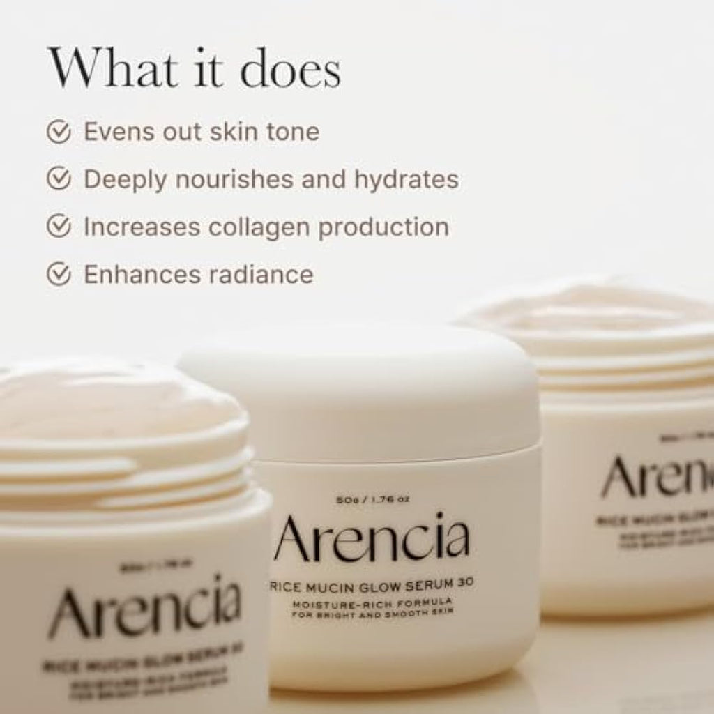 Arencia Rice Mucin Overnight Glow Face Mask Serum with Hyaluronic Acid