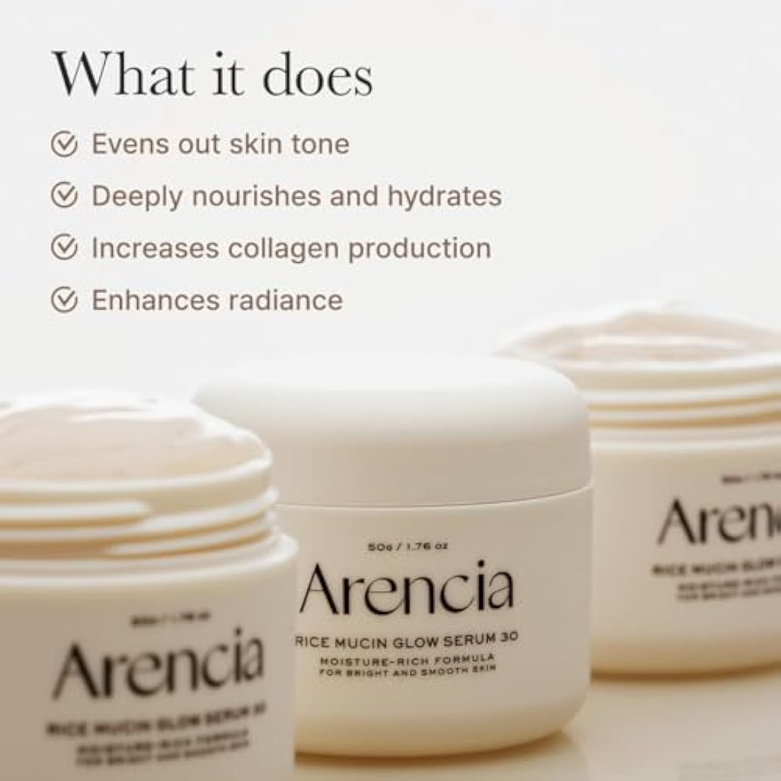 Arencia Rice Mucin Overnight Glow Face Mask Serum with Hyaluronic Acid