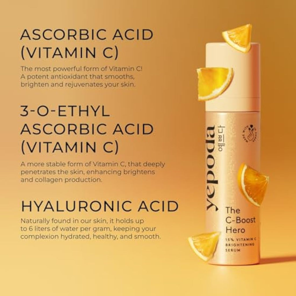Yepoda The C-Boost Hero | 15% Vitamin C & Hyaluronic Acid Serum - 30ml