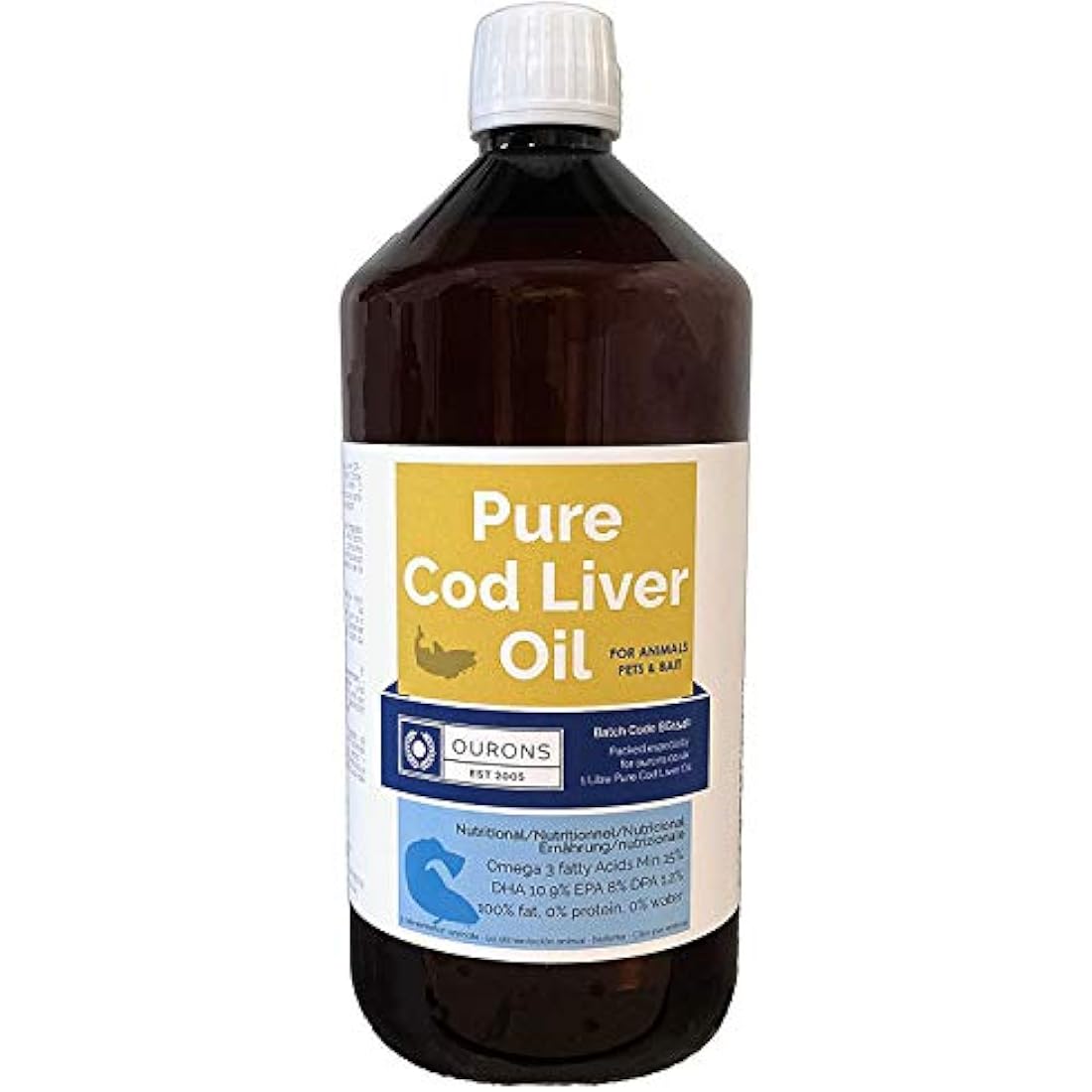 Jolof Store Cod Liver Oil for Animals & Dogs | 1L Veterinary Grade