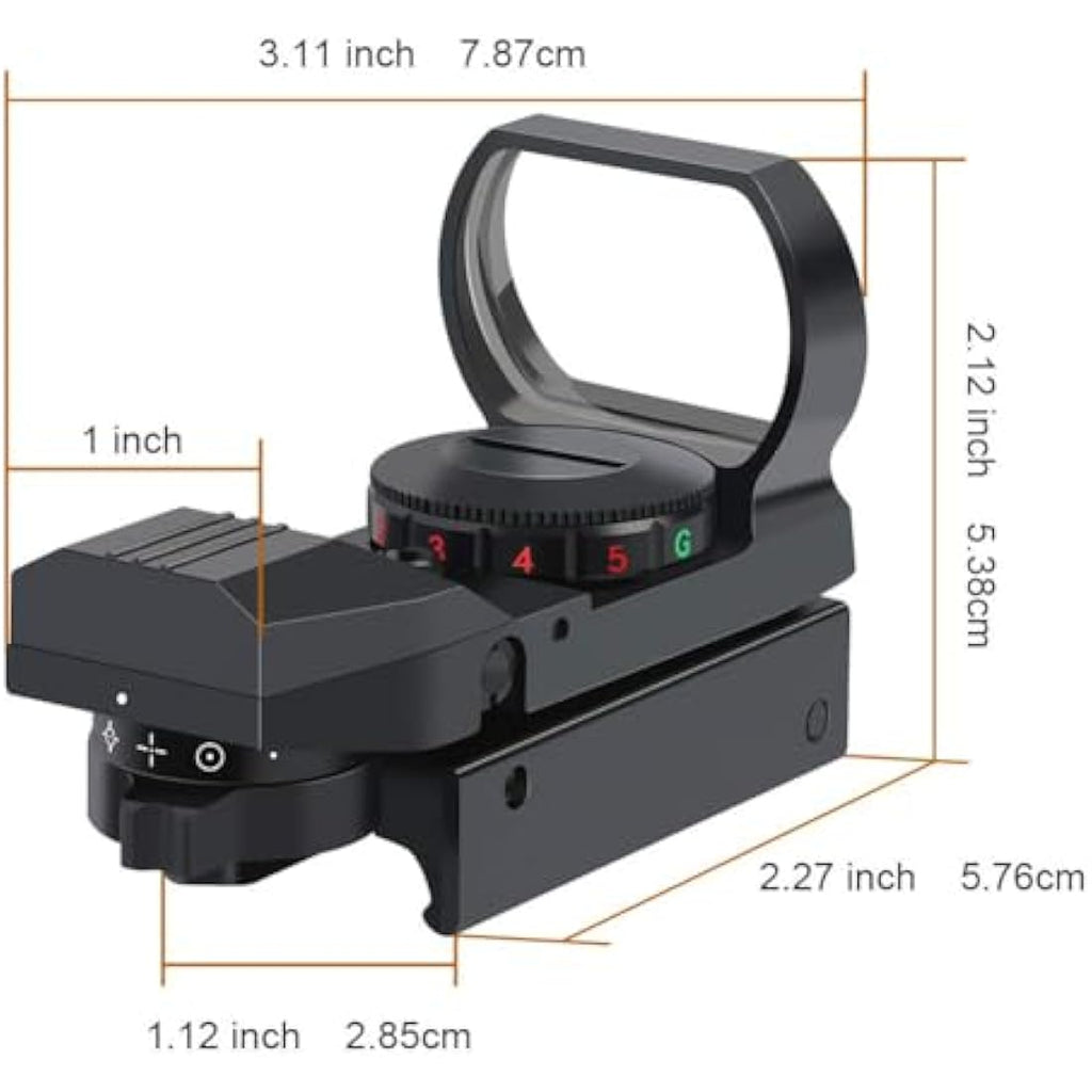 Feyachi Red Dot Reflex Sight – 4 Reticle Styles for Picatinny Rail