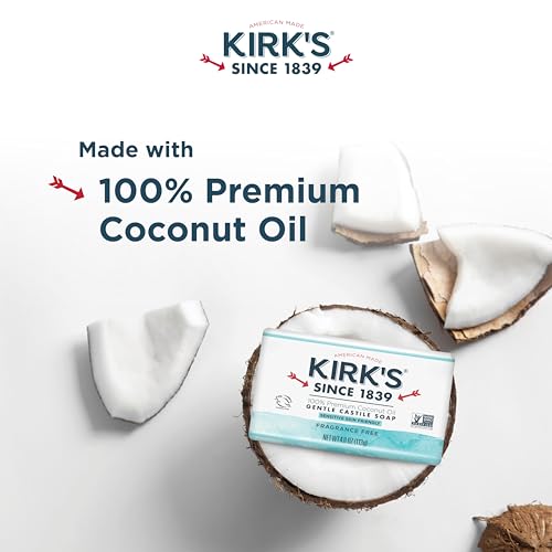 Kirk's Fragrance Free Castile Bar Soap – Natural Hypoallergenic (3 Pack)