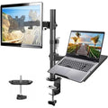 HUANUO Monitor Arm and Laptop Tray | Dual Desk Mount for 13-32" Screens