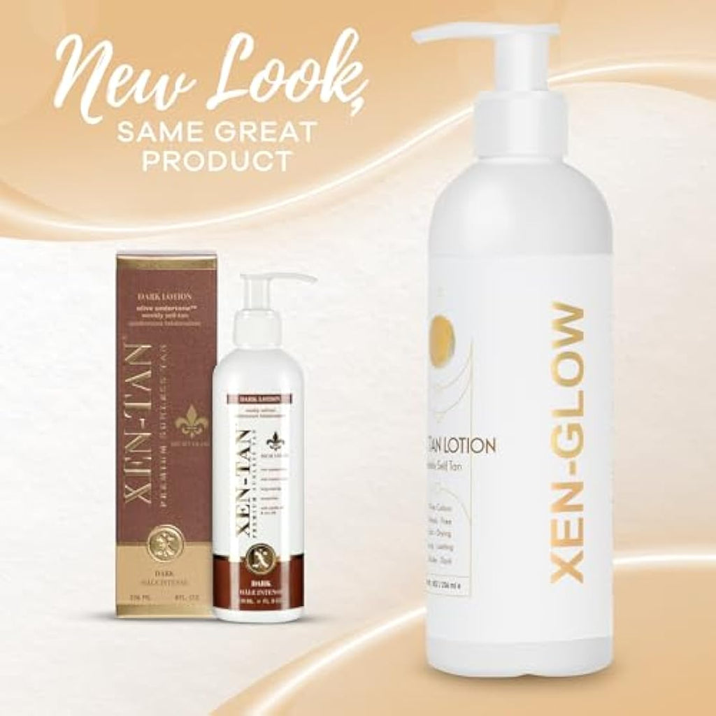 XEN-GLOW Dark Self Tanning Lotion – Hydrating Olive Tan with Vitamin C & E
