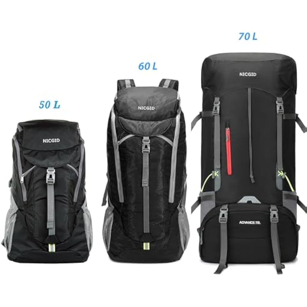 70L Hiking Backpack – Water Resistant Lightweight Rucksack