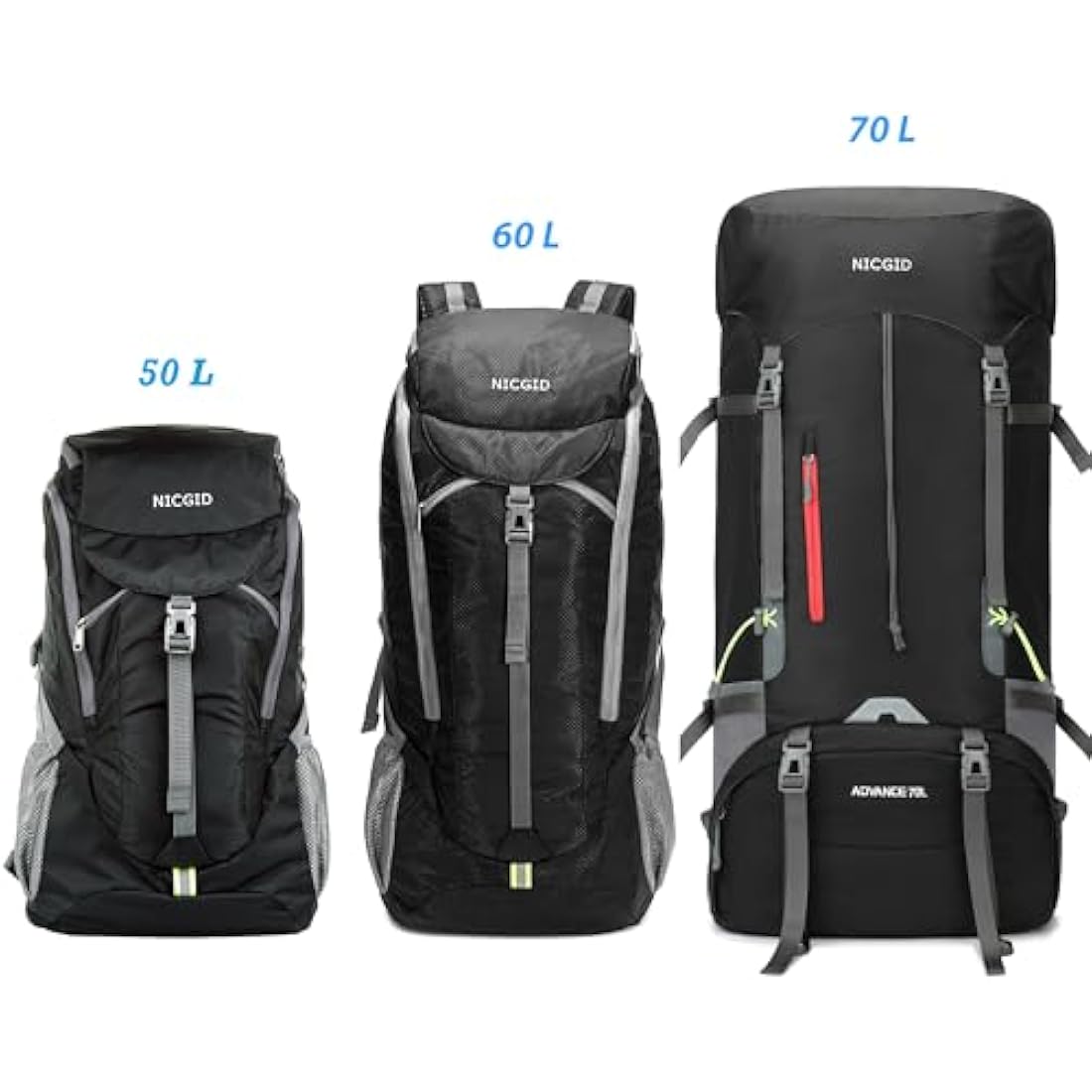 70L Hiking Backpack – Water Resistant Lightweight Rucksack