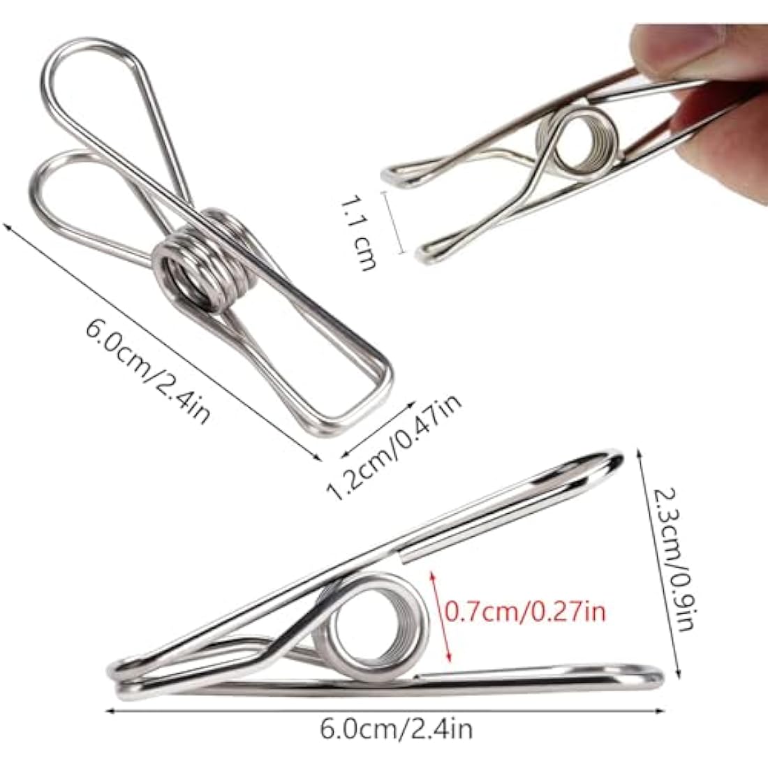 Jolof Store Stainless Steel Clothes Pegs – 48 Pack Heavy-Duty Laundry Clips