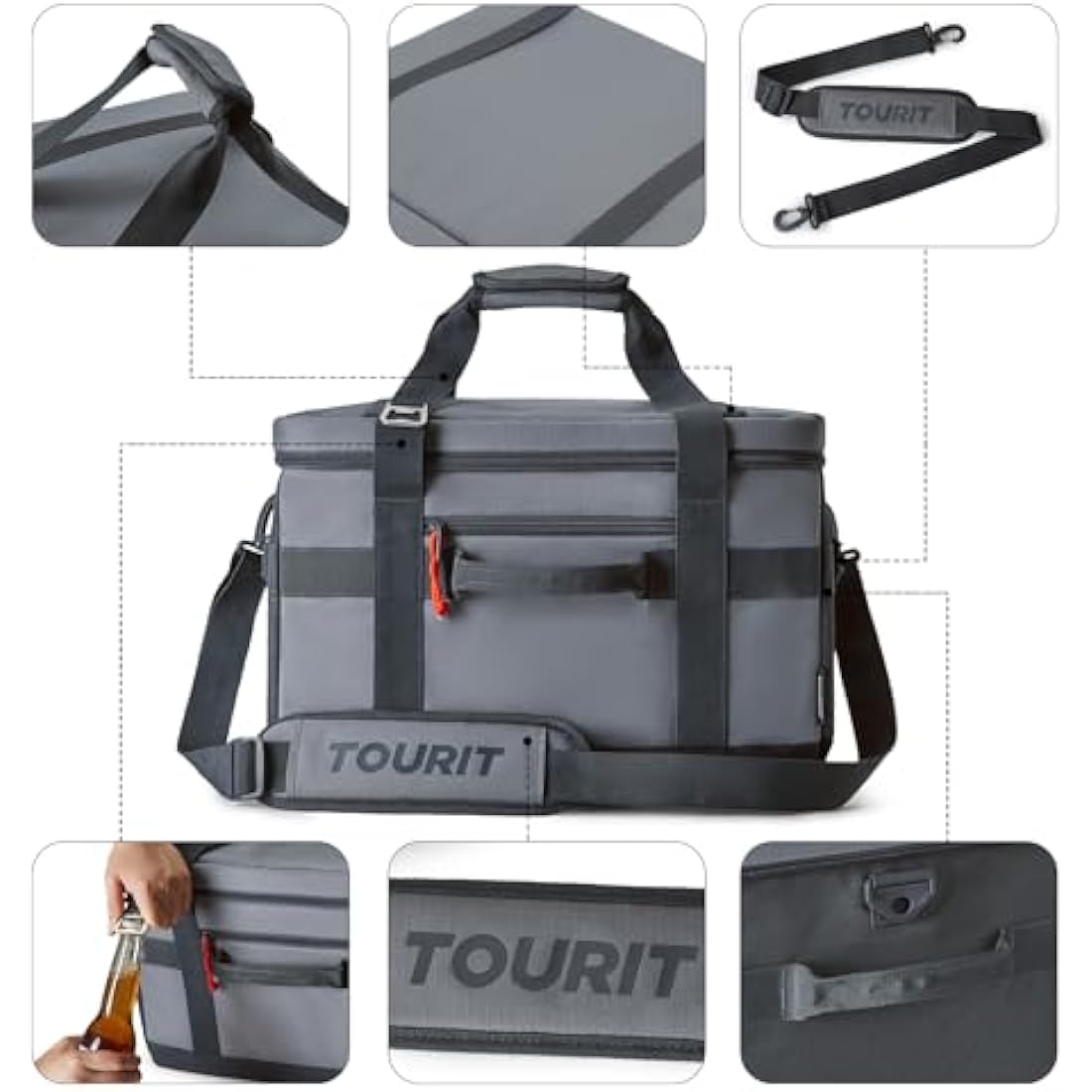 TOURIT 40-Can Insulated Soft Cooler Bag | 32L Leak-Proof Collapsible Cooler