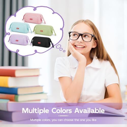 Mamowla Large Pencil Case | Durable Stationery Pouch for School