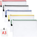 Vicloon A3 Mesh Document Wallets – 5 Pack Waterproof Zipper File Bags