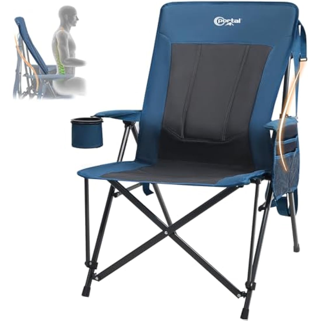 Portal Heavy Duty Folding Camping Chair with Lumbar Support – 180kg