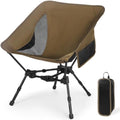 Ultralight Folding Camping Chair – Adjustable Height, Khaki