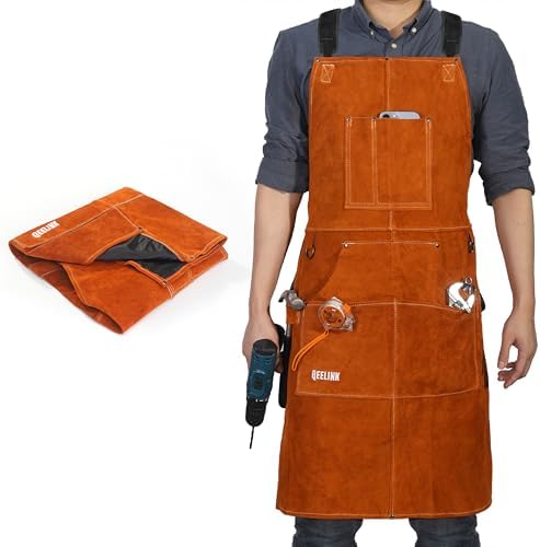 Leather Welding Apron with Gloves – Heavy Duty Work Apron