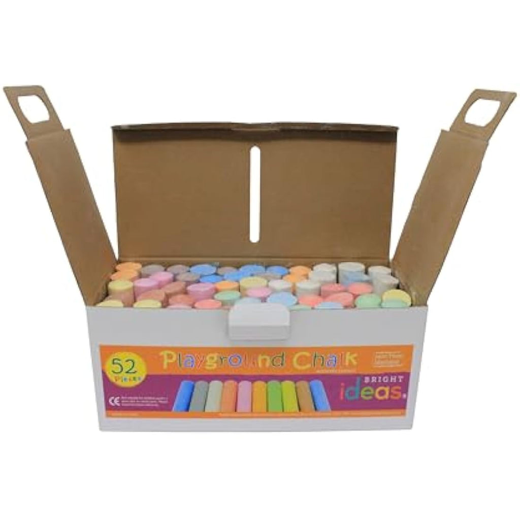 Bright Ideas Giant Playground Chalk – 52 Assorted Washable Chalks