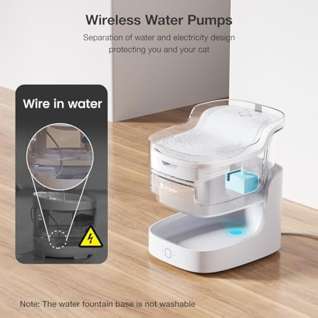 PETGUGU Smart Cat Water Fountain | 2L App Monitor Silent Pet Dispenser