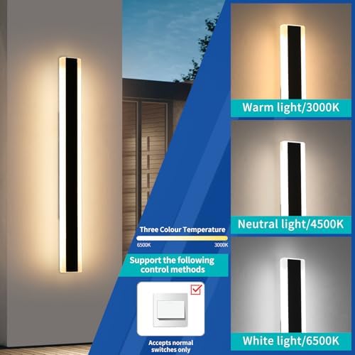 120cm LED Outdoor Wall Light | IP65 Waterproof 3-Color Sconce