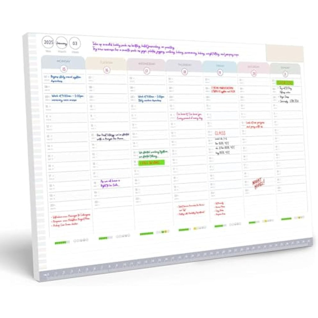Jolof Store Weekly Planner Pad – Undated Desk Notepad & Habit Tracker