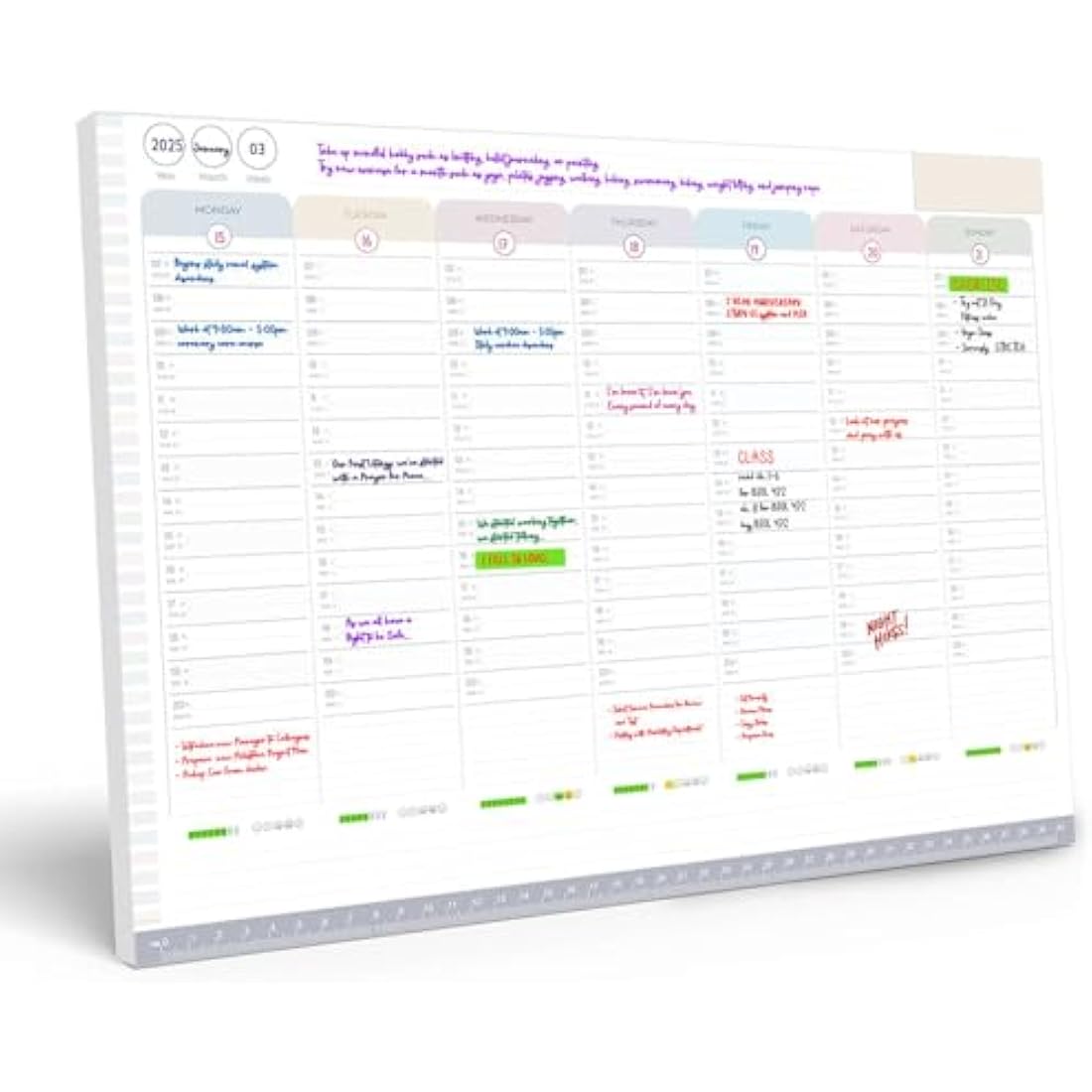 Jolof Store Weekly Planner Pad – Undated Desk Notepad & Habit Tracker