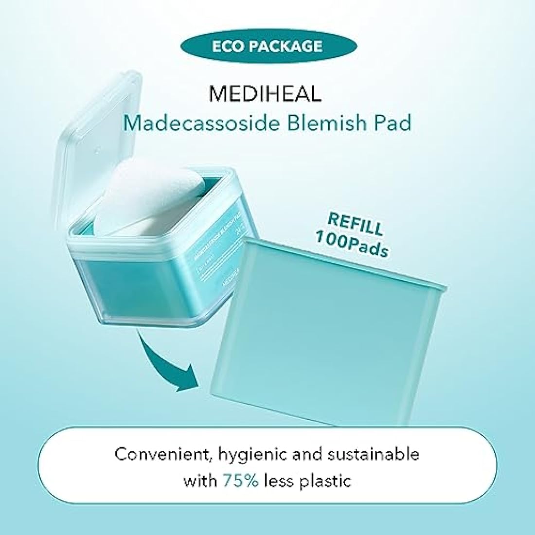 Mediheal Madecassoside Blemish Pad Refill - 100 Vegan Toner Pads