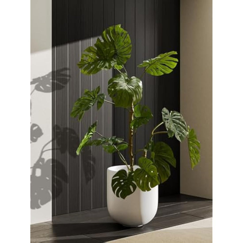 LE TAUCI 30cm Ceramic Large Planter - Indoor Plant Pot with Drainage